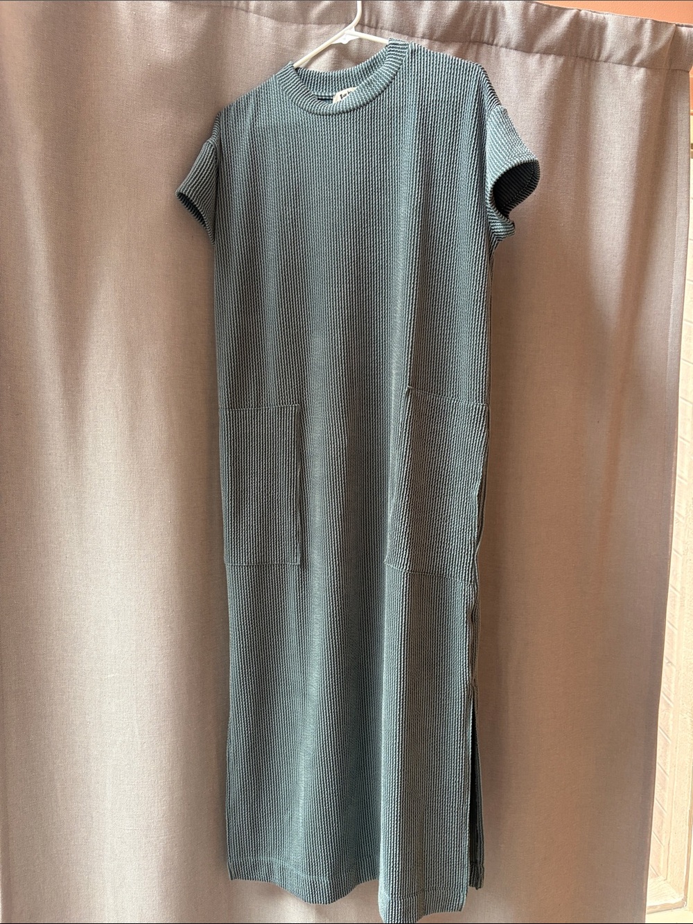Three Bird Nest Easy Days Maxi Slit Tee Dress in Slate